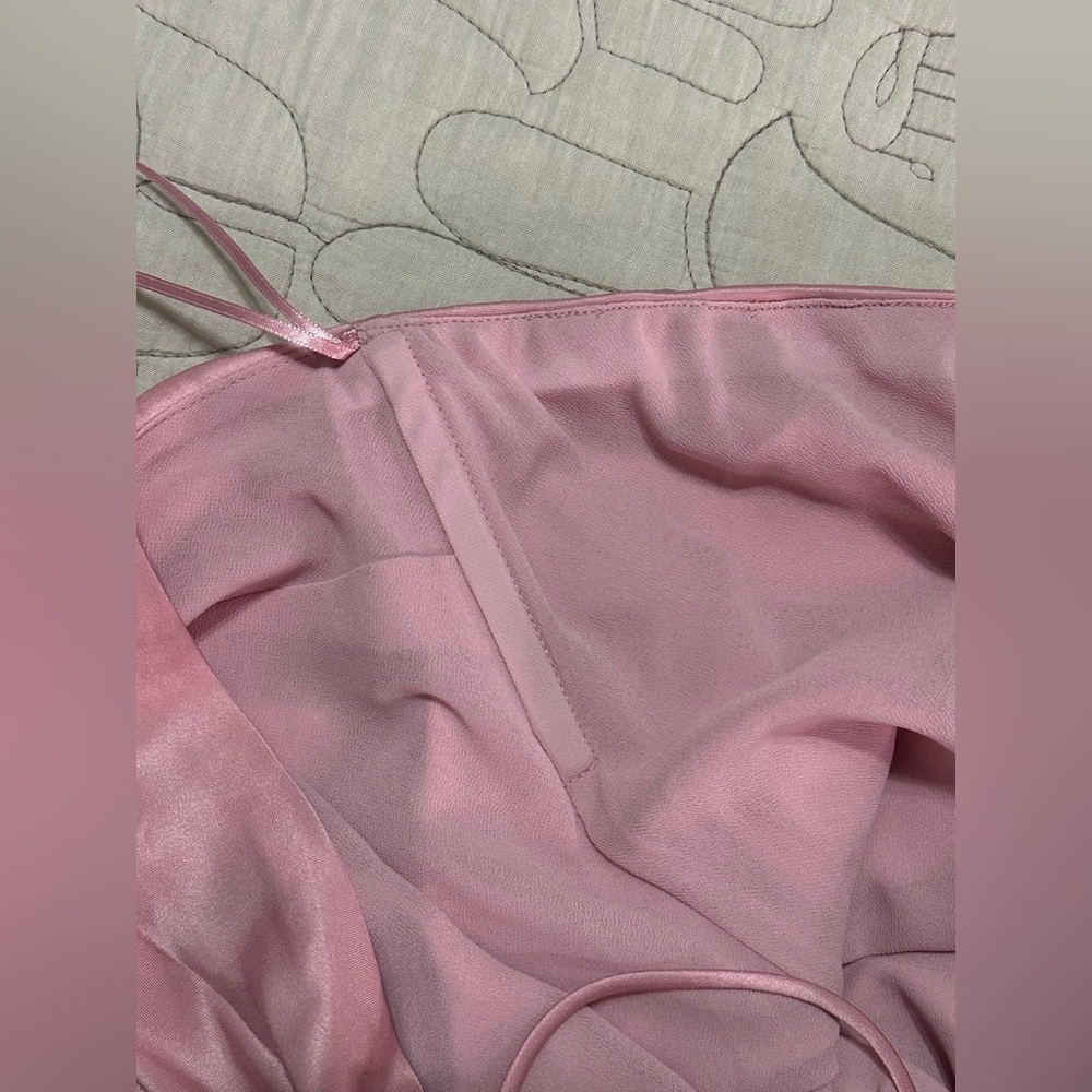 NEW Reformation Valora Satin Halter Dress Sz 12 Babygirl Pink - Picture 9 of 10